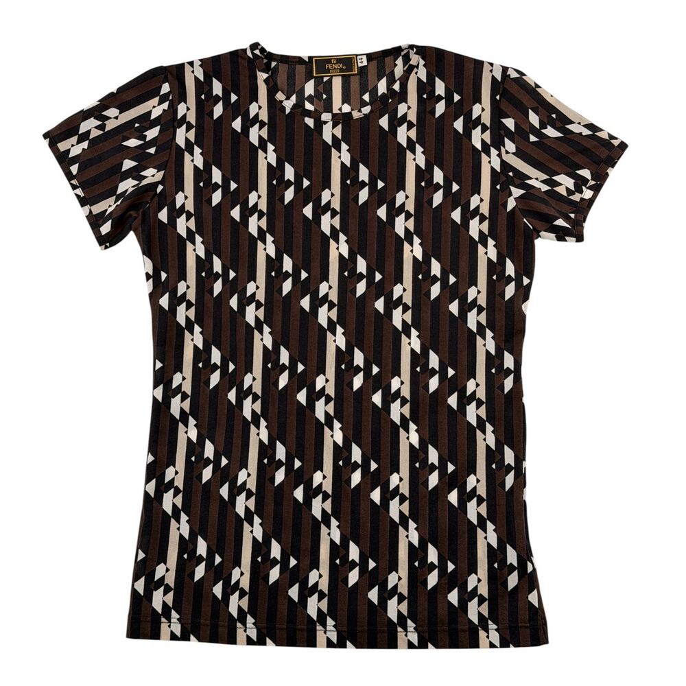 Fendi vintage 1990s T-shirt features a vertical Zucca FF logo